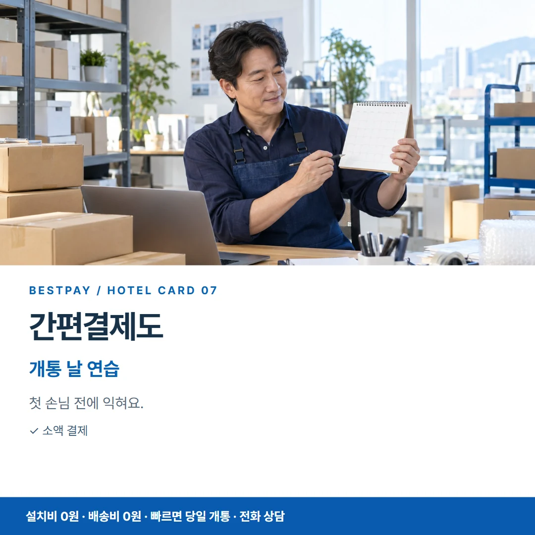 호텔 PG단말기 · 간편결제도 개통 날 연습 카드뉴스 7